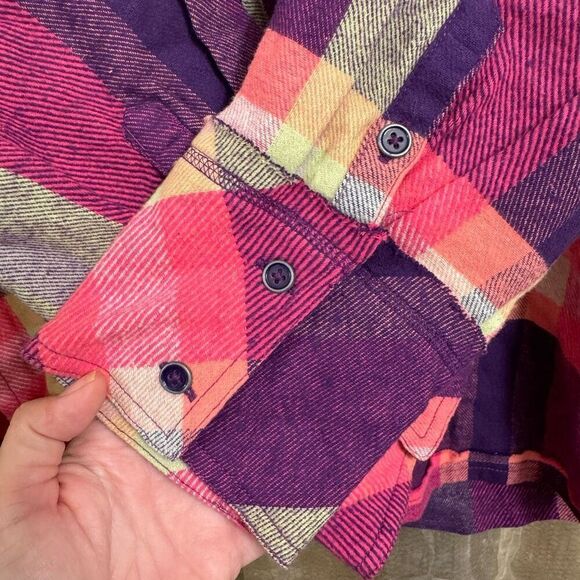 Free People We The Free So Long Summer Pink Purple Flannel XS NWOT - Picture 4 of 10